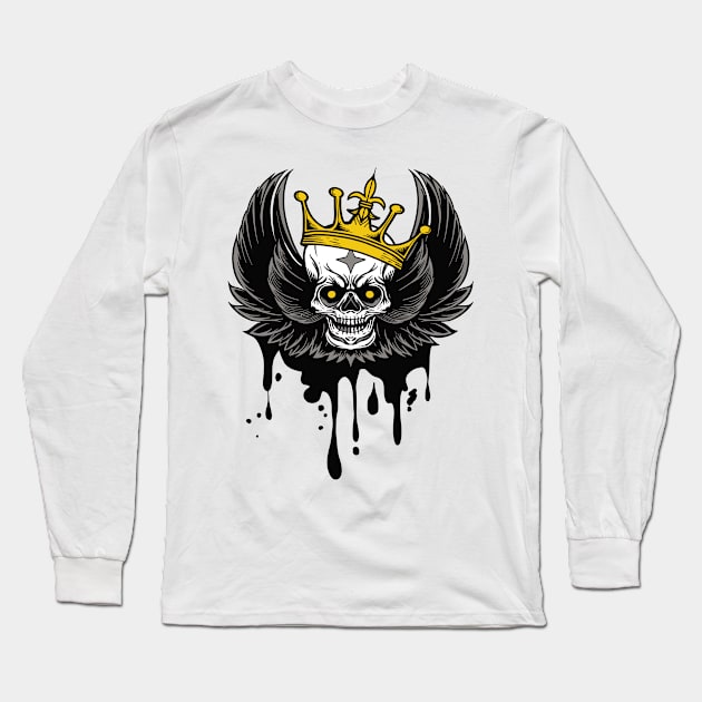 skull with wings and crown Long Sleeve T-Shirt by 9georgeDoodle